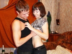 Cutie with good round bottom Nastya screwed from behind