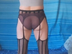 아마추어, 힐, 랑제리, 혼자, 스타킹