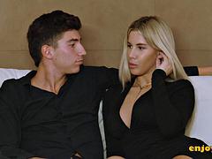 Hot Mommy Gives Her Guest A Blowjob In The Kitchen, Enjoy The Full HD Hump Scene! - Tommy Cabrio