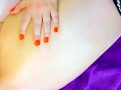 Grosser arsch, Blasen, Dildo, Frau, Fußfetisch, Masturbation, Solo, Strümpfe