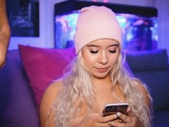 Wild platinum-blonde Imvalentina invites her neighbor Jesusjavier to share his manhood for a live show