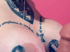 Μεγάλα βυζιά, Δονητής, Ευρωπαίος, Γερμανός, Μόνος, Τατουάζ