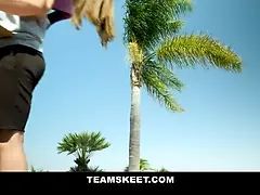 Tiny asian daughter-in-law gets banged after exercise