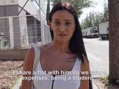 お尻, 黒人, フェラチオ, チン, バック, 公共, オマンコ, ヒモパン