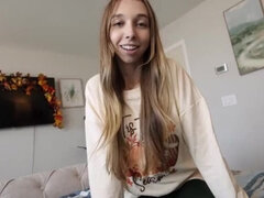 Step Sister Breezy Bri Fucks Step Brother For Christmas - Blonde Teen Doggystyle & Blowjob