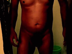 African Guy with Indian Bhabhi at Her Bathroom While Her Husband Was in Mumbai