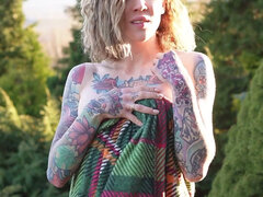 Amatőr, Európai, Szabadban, Egyedül, Tetkó