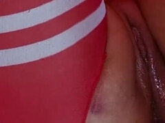 Analno, Zunanji izliv, Latinka, Zrela, Hlačne nogavice, Španka