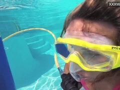 お尻, 美女, デカパイ, 女, フェティッシュ, プール, 公共, 水中