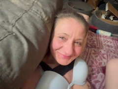 Leie, Blasen, Braunhaarige, Paar, Besamung, Selbstgemacht, Milf, Tätowierung