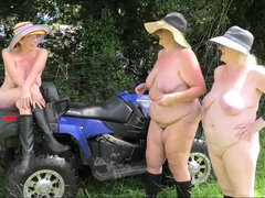 Wohlbeleibte schöne frauen, Grosse titten, Blondine, Britisch, Auto, Reif, Im freien