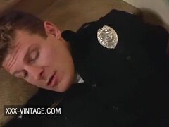 Sarah Young gets wild with two horny cops in a 90s threesome