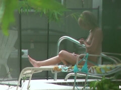 Topless Theory with hot tanned babe