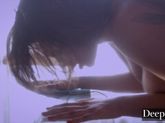 Brunette, Pikk, Bakfra, Fingring, Hd, Slikking, Fitte, Tenåring