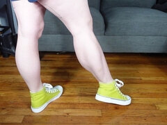 Calf Muscle Flex in Lime Green Converse Sneakers
