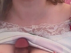 Jerk Off Instructions from taunting, provocative cougar with XXL, mighty bra-stuffers