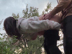 素人, アメリカ人, デカ尻, カップル, 淫乱熟女, アウトドア