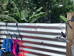 Outdoor wardrobe that captures intimate moments on the beach