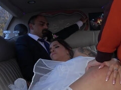 Cuckold groom watches his bride getting fucked into ass