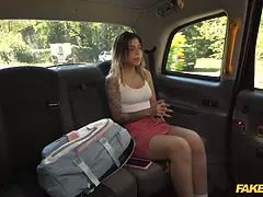 Foxy schoolgirl rode my Big Dick to relieve college pressure - faux cab