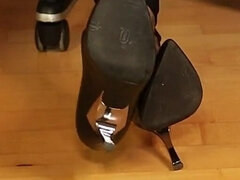 Black High Heels & Rht Nylons - Dangling & Footplay Under the Desk