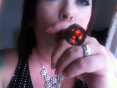 Cigar smoking big girl fetish smoke rings
