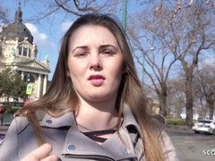 German scout - Lucie, 18 years old with amazing big boobs, picked up and fucked