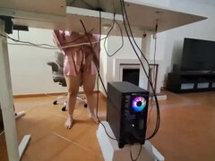 Latin Girl Gets Creampie During Video Call at Work