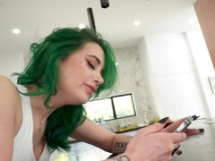 Green-haired slut Gia Paige pleasures her lover in POV
