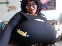 Norma Stitz - ebony mature with monstrously huge black boobs