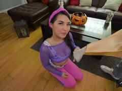 Asian wicked hussy Mina Moon in Halloween incredible xxx scene