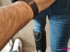 Badkamer, Grote lul, Sperma shot, Huisvrouw, Rijpe lesbienne, Gezichtspunt, Vrouw