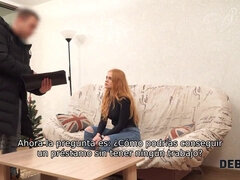 Redhead camarera pays off debt with hot POV sex in 4K