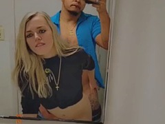 Public bathroom mirror fucks petite blonde teen met at the mall