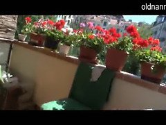 Naughty older mature masturbating with toy