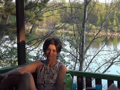 Brunette, Fetisj, Blotting, Utendørs, Offentlig, Fitte, Skjørt, Alene