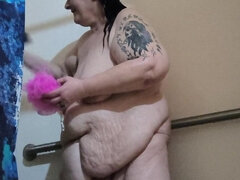 Amerikansk, Granny, Hemmagjord, Kissar, Hängbröst, Dusch