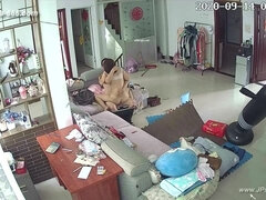 デカパイ, フェラチオ, カップル, 自家製, 裸, スパイ, オッパイの, のぞき