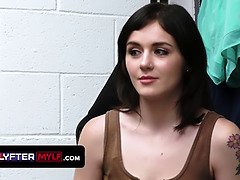 Sexy Caught Stealing And Calls Her Busty Stepmom To Take Care Of The Security