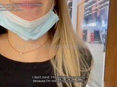 아마추어, 야외의, 공개적인, 보지, 화장실