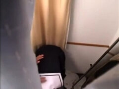 Tricked into SEX! Japanese schoolgirl get fucked in the changing room