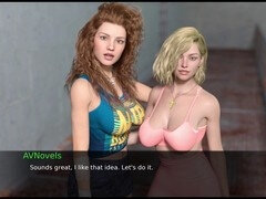Sultry blonde in immersive PC gameplay of an adult visual novel