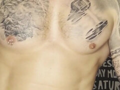 Amatör, Stor kuk, Sperma shot, Fetisch, Onani, Solo, Tatuering