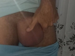 Showing off My Big Nuts and Cock