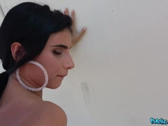 Romanian Hottie Nelly Kent Gets Paid for a Passionate Handjob Outdoors