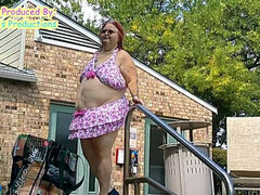 Amatör, Amerikansk, Bbw stor vacker kvinna, Bikini, Utomhus, Pool, Solo, Under vattnet