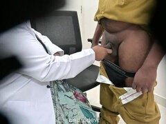 Telugu doctor Sridevi gives taxi driver a steamy handjob in clinic - Desi nurse medical exam
