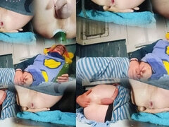 아마추어, 항문, 딜도, 유럽인, 핑거링, 수음, 혼자