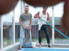 Testes gyönyörű hölgy, Tekintélyes didik, Szőke, Gesztenyebarna, Ondó fröcskölés, Kövér, Csoport, Érett feleség