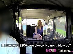 Mature British slut in stockings gets banged in back of taxi